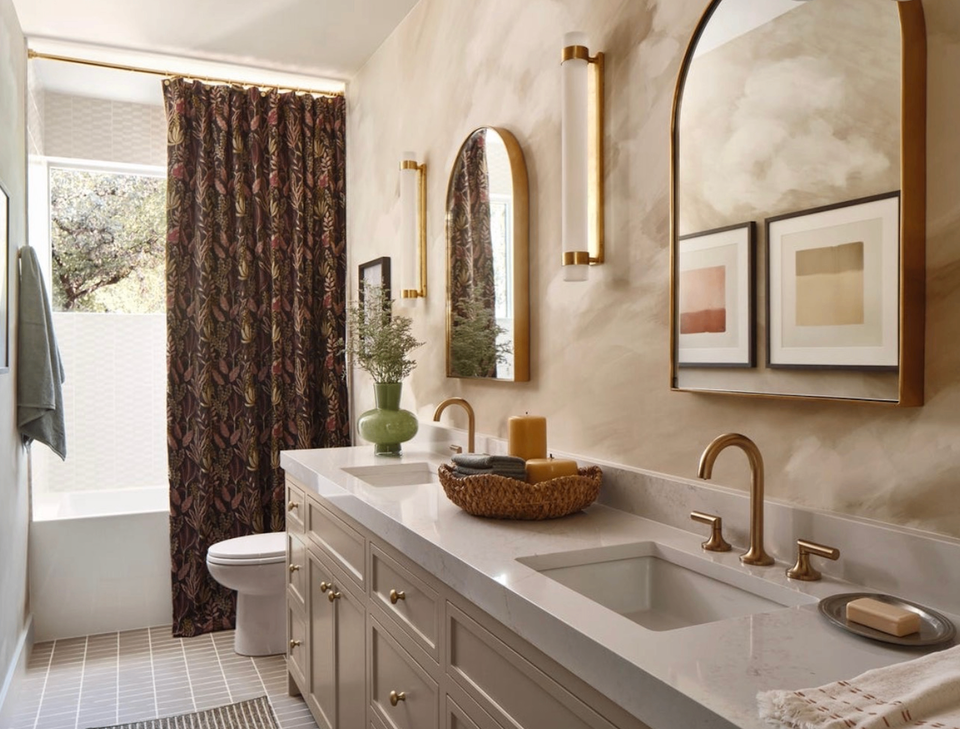 Finished warm bathroom remodel